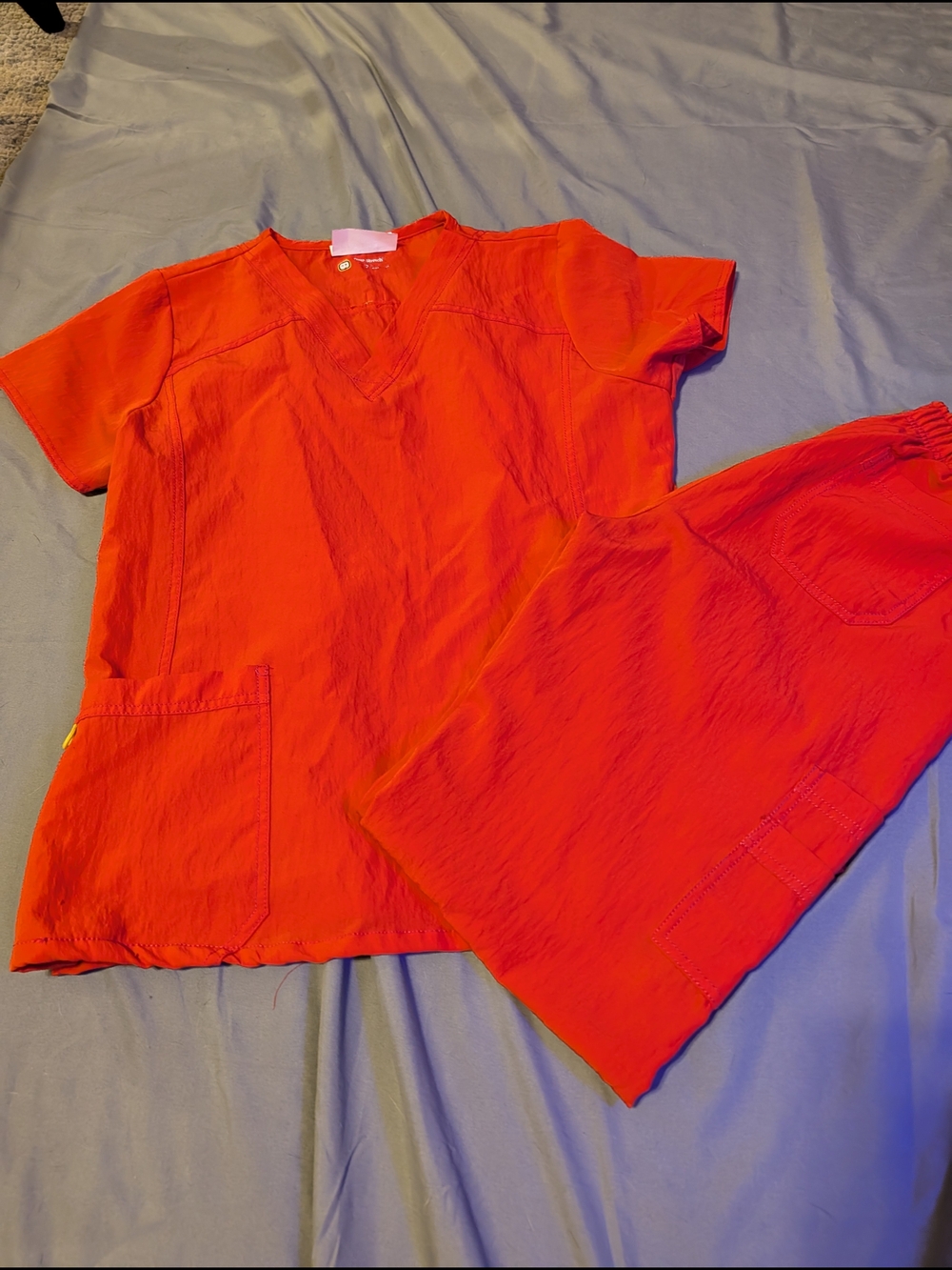 Bright Red Women's Scrub Top and Pants Set - Four Stretch